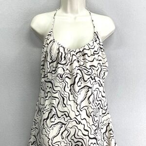 Abercrombie & Fitch Halter Dress Womens M Mini‎ Cream Brown Party Y2K Vacation
